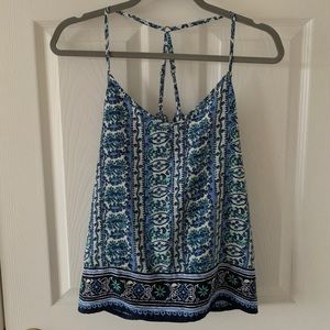 Hollister blue patterned tank top